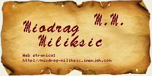 Miodrag Milikšić vizit kartica